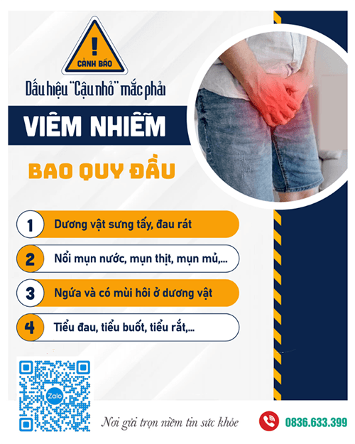 dấu hiệu viêm bao quy đầu